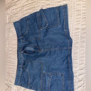 Denim utility skirt
